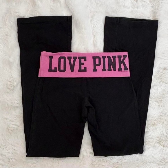 victoria's secret pink fold over flare yoga pants - Picture 4 of 8